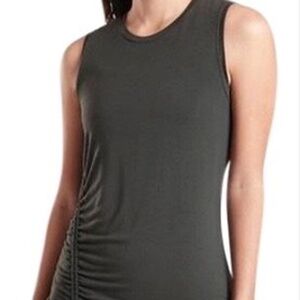 Athleta Grenada Gray Adjustable Front Length Dress Size XS Ruched Bodycon